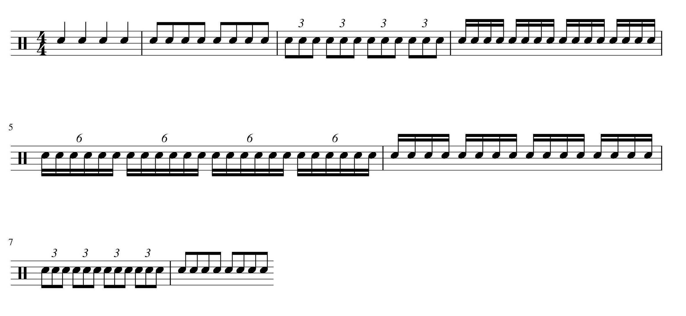 ドラムチェンジアップ練習楽譜2